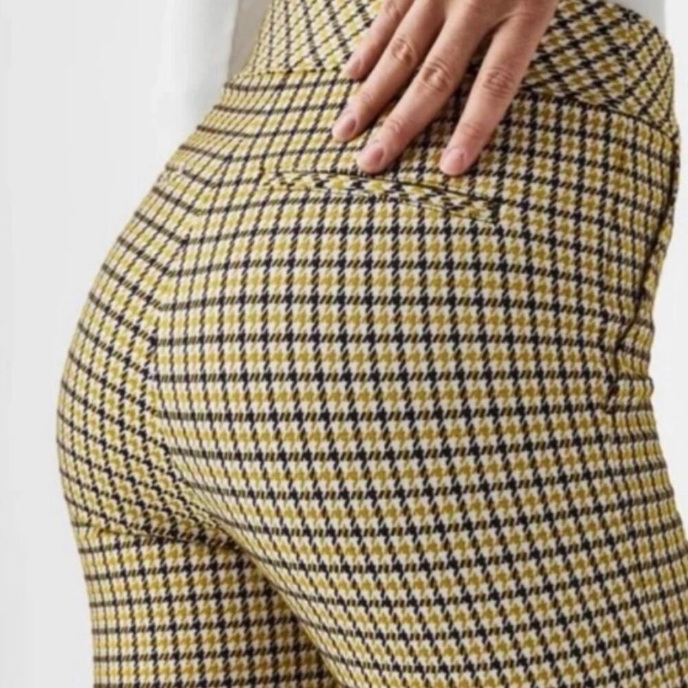 Spanx The Perfect Ankle Pants Kick Flare Size 1X Dijon Houndstooth Ponte Pull On - Picture 6 of 13